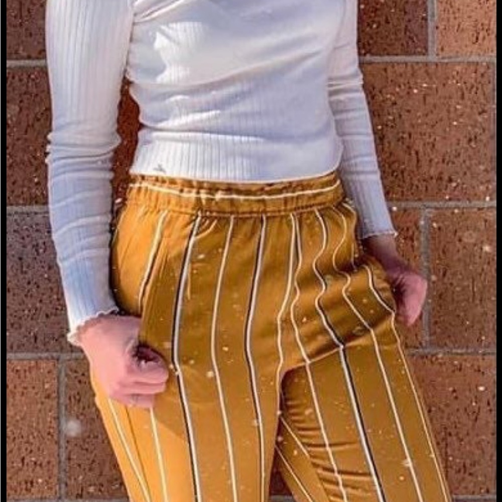 H&M stripped pull on pants
